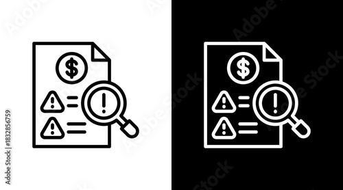 Risk Analysis  White Icon Set Design