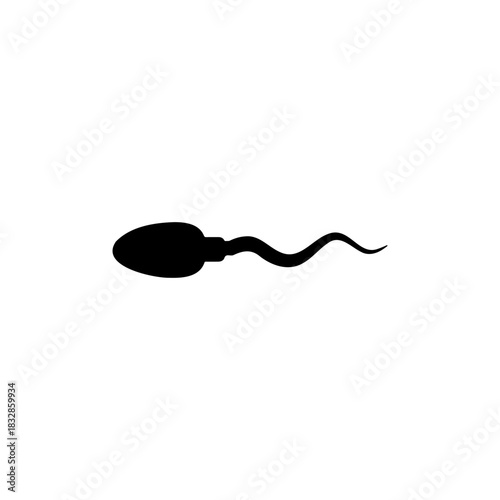 Sperm cell silhouette vector flat illustration design.