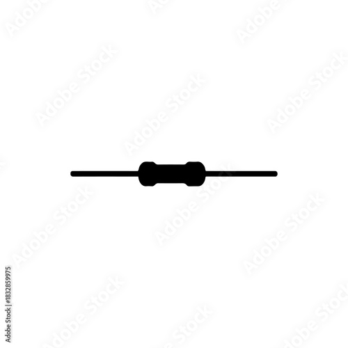 Electrical resistor silhouette vector flat illustration design.