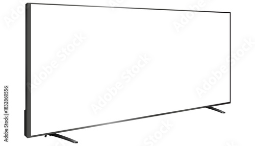 TV screen isolated.Widescreen of led television template mockup on white background,Vector illustration icon design 3d computer for digital tv technology  with black frame,Modern flat screen presents