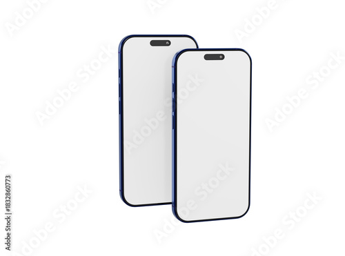 Two modern smartphones with...