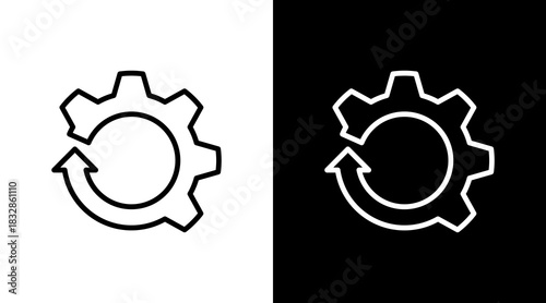 Devops Gear  White Icon Set Design