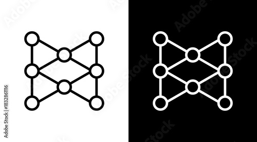 Neural Network  White Icon Set Design