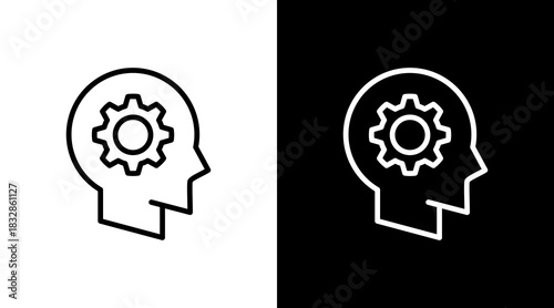 Machine Learning  White Icon Set Design
