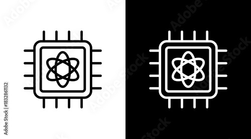Quantum Chip  White Icon Set Design