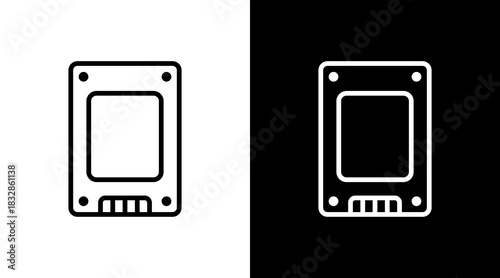 Ssd Drive  White Icon Set Design