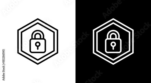 Encryption Lock  White Icon Set Design