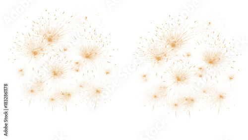 Celebrate in style with a vibrant gold fireworks display, perfect for adding a touch of magic and excitement to any design or festive occasion.