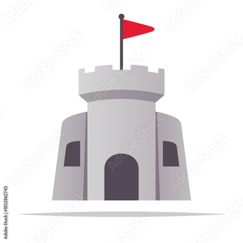 Castle fortress vector isolated illustration