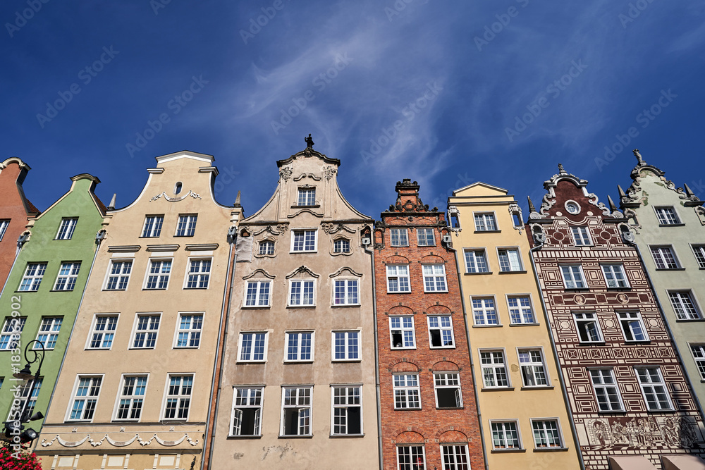 Fototapeta premium facades of historic tenement houses in the city of Gdansk