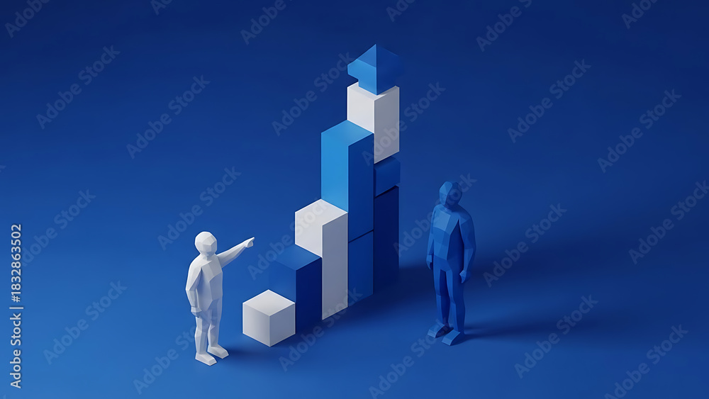 Fototapeta premium Business team aims for growth with modern strategy concept