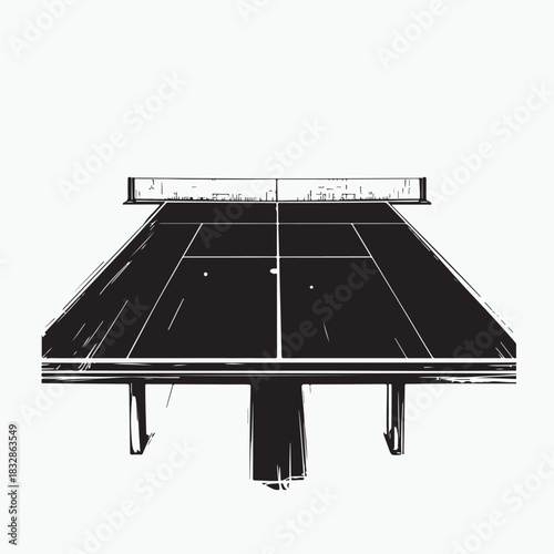 vector illustration of a table tennis court