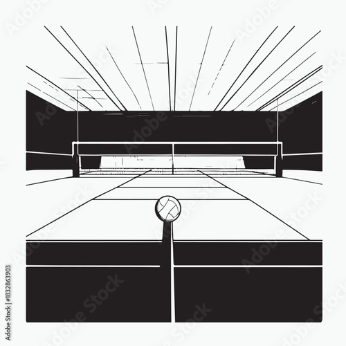 vector illustration of a modern volleyball court
