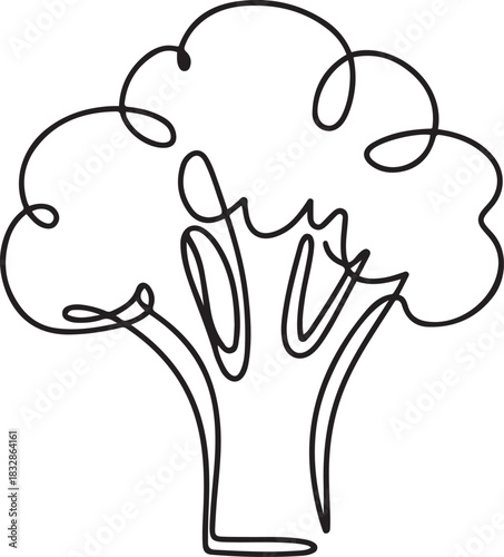 Broccoli icon one line continuous drawing vector. One line Broccoli icon. one line Icon drawing
