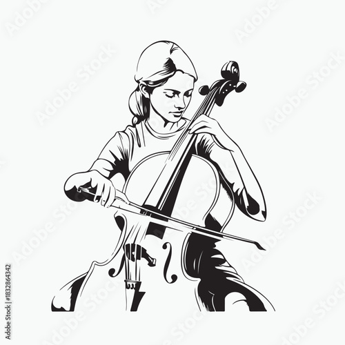 woman playing cello