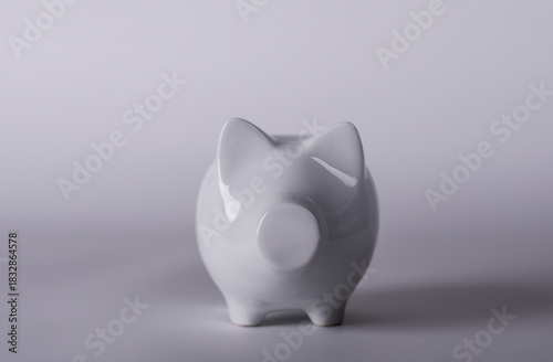 A simple white piggy bank p...