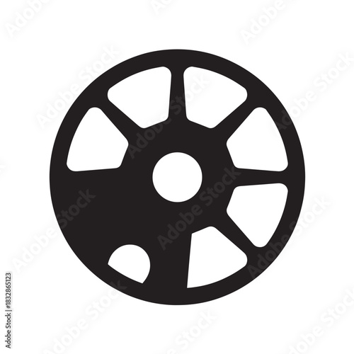 Abstract black segmented circle a minimalist flat vector graphic element for technology and industrial design concepts