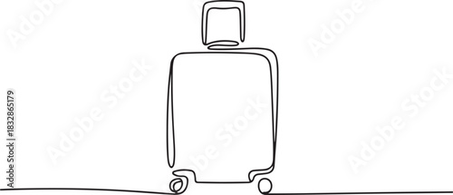 Continuous One-Line Drawing of a Travel Bag - Minimalist Luggage Art. one line Icon drawing