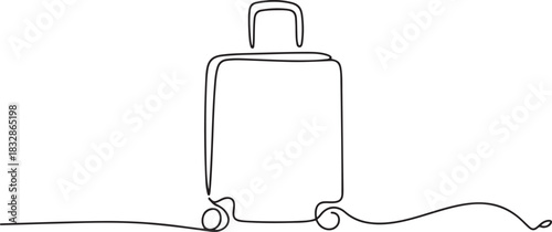 Continuous One-Line Drawing of a Travel Bag - Minimalist Luggage Art. one line Icon drawing