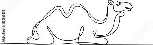 Eid ul adha concept camel Continuous one line art. one line Icon drawing