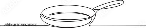 Frying pan icon continuous single line drawing vector. One-line frying pan icon vector background. Frying pan icon. One outline of a frying pan icon. one line Icon drawing