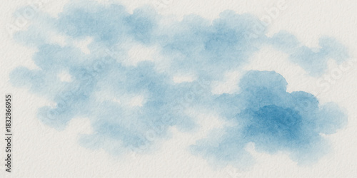 Beautiful blue sky and white fluffy cumulus clouds on a bright sunny day