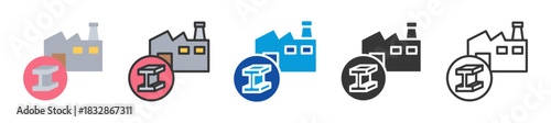 steel industry icon set multi style various collection
