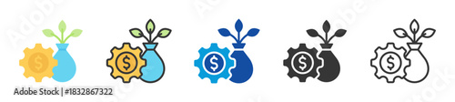 economic investment icon set multi style various collection