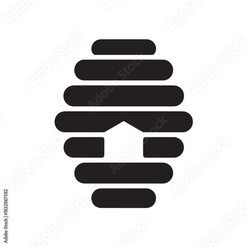 Abstract beehive vector icon simple flat glyph design isolated on a white background for logo or graphic element