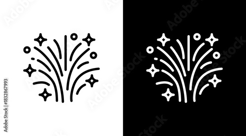 Fireworks  White Icon Set Design