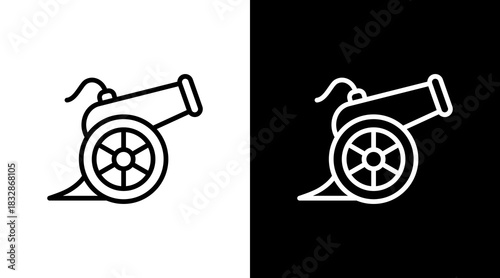 Cannon  White Icon Set Design
