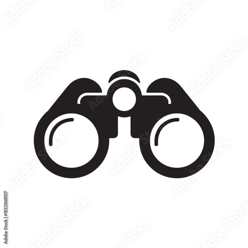 Binoculars icon simple flat vector illustration for search and discovery isolated on white background