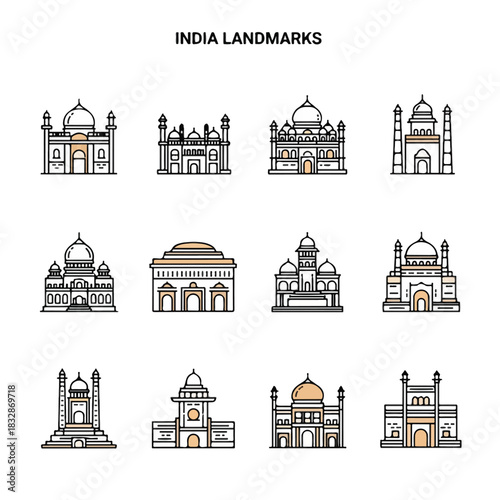 Iconic India Landmarks A Collection of Famous Architectural Wonders. india gate.