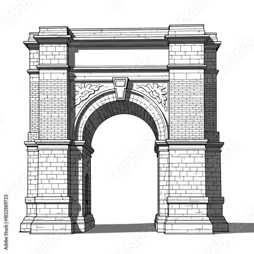 Classic Archway Illustration An Architectural Monumental Design, india gate.