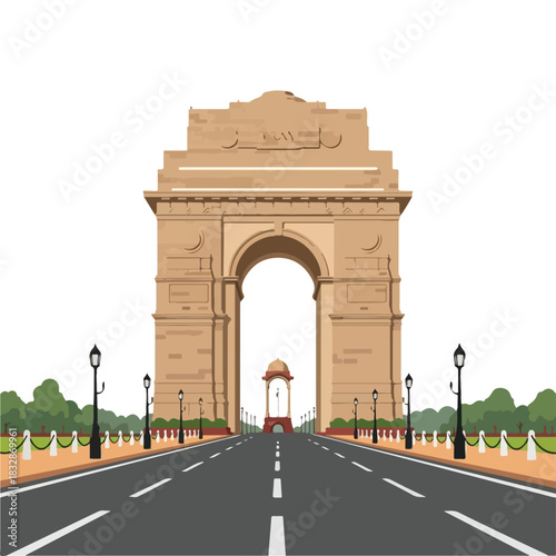India Gate, a majestic historical monument, stands tall in New Delhi, symbolizing a nation's pride and heritage