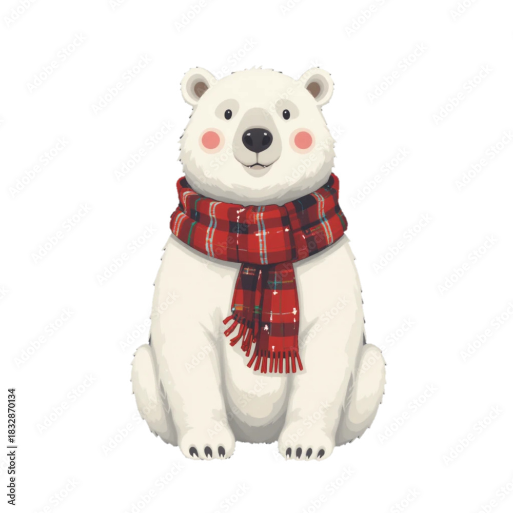 Fototapeta premium Flat colored Christmas themed icon illustration with plain background 