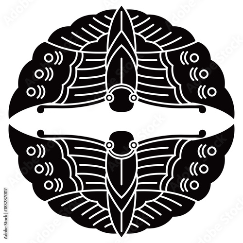 家紋です。上下対い蝶といいます。