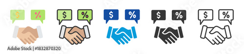 salary negotiation icon set multi style various collection