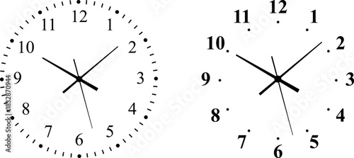 Vintage and modern clock faces with Roman numerals retro hands, modern. Mechanical clock faces, arabic numerals, bezel. Timer, stopwatch. Analog Face Blank clock dial with hours, minutes, and seconds 