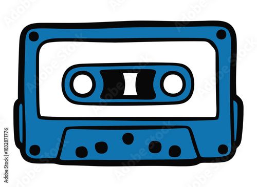 Retro audio cassette tape for music playback and recording