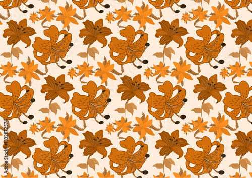 seamless pattern with floral motifs for textile, print, cloth or cloth, cloth, posters, dresses, fashion, template,