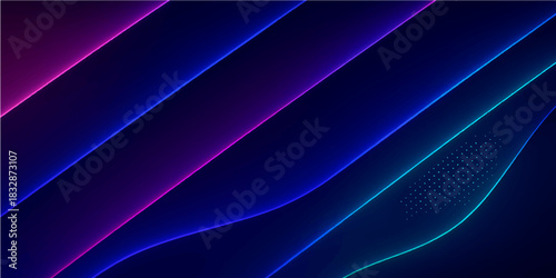 Bright abstract blue lines and purple waves flow in a textured vector illustration for a dynamic energy background