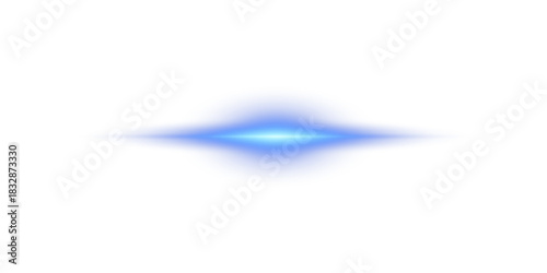 Blue light line with neon glow and laser beam effect.