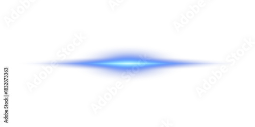 Png Glowing horizontal blue light line with radiant shine and beam effect. Futuristic energy streak with shimmer, flare, and neon glow. 