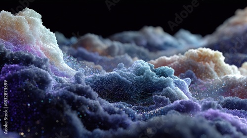Futuristic data cloud network machine learning training process visualized as flowing particles deep layers of information abstract 3D render modern tech aesthetic