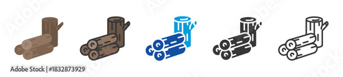timber icon set multi style various collection