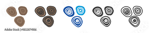 tree ring icon set multi style various collection