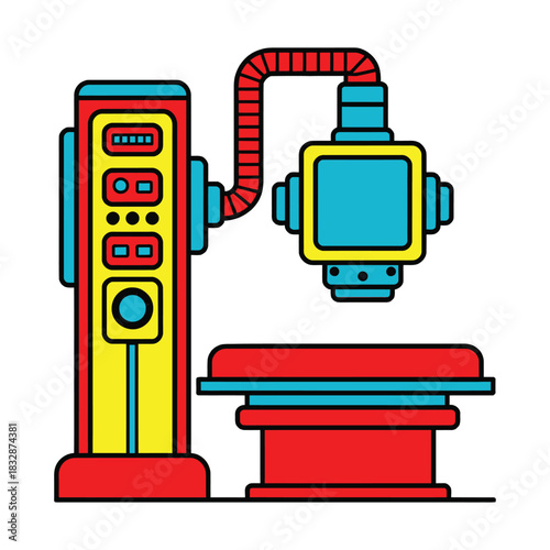 Advanced Robotic Medical Scanner Vector – Futuristic Diagnostic Equipment Illustration