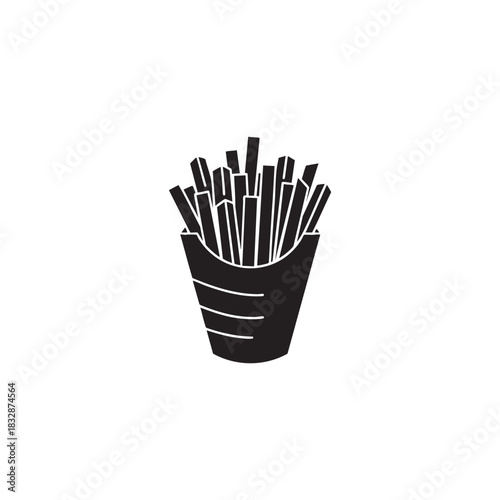 French fries in package icon vector illustration