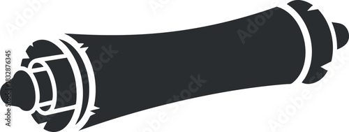 Silhouette vector illustration of an ancient scroll, ideal for historical and educational design projects.